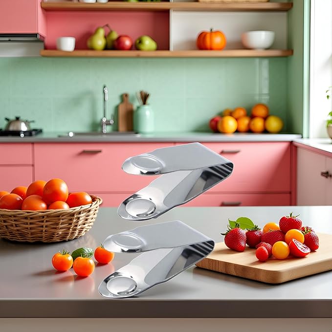 2Pcs Silver Stainless Steel Strawberry Huller Fruit Stem Remover Home Kitchen Tools for Cherry Tomato, Corers (2.8 * 1)