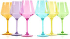 Acrylic Colored Wine Glasses Set of 6 | BPA-Free Plastic, Tritan & Acrylic - Stemmed wine glasses, Dishwasher Safe, Unbreakable Glass for Indoor & Outdoor (jewel)