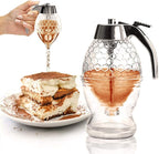 Honey Dispenser – No Drip Glass with Stand – Honey Jar – Clear Glass Honey Container with Dipper 8 Oz – Maple Syrup Dispenser – Honey Pot with Stand – Honey Bottle with Flip Top Lid