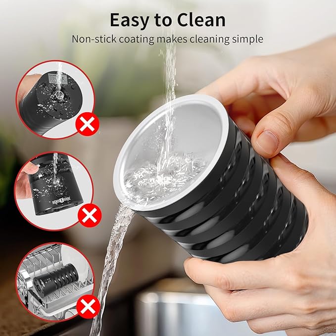 Milk Frother, Paris Rhône 4-in-1 Milk Steamer and Frother, Hot & Cold Foam Milk Warmer with Temperature Control, Auto Shut-Off Frothers for Coffee, Latte, Cappuccino, Macchiato