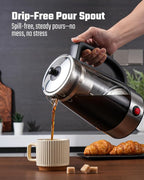Percolator Coffee Pot Electric 10 Cup, Automatic Keep Warm, Stainless Steel Basket, Cool-Touch Handle