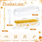 Tioncy 50 Pcs Autumn Themed Mini Pink Loaf Pans with Lids Spoons Sticker Cute Pumpkin 6.8oz Disposable Rectangle Aluminum Foil Baking Pans Muffin Cupcake Cups for Picnics Fall Birthday Party Supply