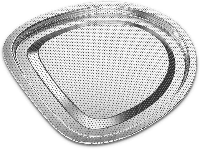 Stainless Steel Vegetables & Fruits Wash Strainer Colander, Perforated Tray, Mini Drying Rack for Dishes, Fitting Lid for Washing-up Bowl (300 x 320 x 16mm / 11.81 x 12.60 x 0.63inches)