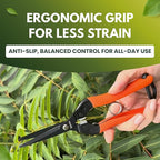 Saboten 7.9" Professional Japanese Harvesting Shears – Straight Blade, Stainless Steel with Fluorine Coating, Spring-Loaded, Ergonomic Grip – forest Originals, Made in Japan