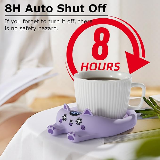 PUSEE Coffee Mug Warmer with Auto Shut Off, 3 Temp Control, Candle Warmer Plate, Enjoy Warm Coffee & Tea, Gifts for Women & Men