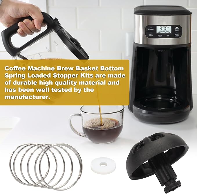 Fits for Mr Coffee Replacement Basket Hamilton Beach Coffee Maker Parts,2-Pack Coffee Machine Brew Basket Bottom Spring Loaded Stopper Kits 990117900 990237500 185774-000-000 112435-000-000