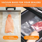 Rolls with Dispenser – 2 Pack 11"x50' and 8"x50', Vacuum Sealer Bags, Leakproof Heavy Duty Food Storage for Sous Vide, Meal Prep, Freezer, Compatible with Food Saver, Wevac Core