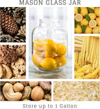 Diamond Star 1 Gallons Mason Jar with Brushed Tin Lid, Large Glass Wide Mouth Canning Food Storage Containers for Kitchen Canning Cereal, Pasta, Sugar, Beans, Spice, Preserves, Dog Treat