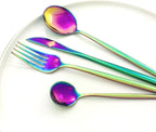 Rainbow 36-Pieces Silverware Flatware Mirror Polished Dinnerware, 18/0 Stainless Steel Cutlery Set For Home Kitchen Party Hotel Restaurant Wedding Service for 6