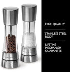 Cole & Mason Derwent Grinder Set - Precision Mechanisms and Sea Salt and Peppercorns - Derwent Salt and Pepper, Stainless Steel