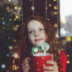 Jinei 120 Pcs Christmas Wooden Coffee Stirrers Wood Cocktail Coffee Stir Sticks Disposable Drink Stirrers for Stirring Hot Chocolate Milkshake Restaurant Home Office (Assorted Style)