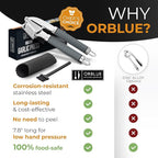 ORBLUE Garlic Press Stainless Steel - Premium Professional Grade Garlic Mincer, Crusher & Peeler Set - Easy Clean, Dishwasher Safe & Rust-proof, Gray