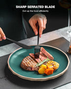 EUIRIO 40-Piece Matte Grey Black Silverware Set, Modern Flatware Set for 8, Premium Stainless Steel Cutlery Set with Forks Spoons and Knives, Heavy Duty Kitchen Utensil Sets, Dishwasher Safe