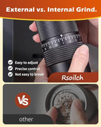 Manual Coffee Grinder with Stainless Steel Burr- 1.12oz Handheld Mill for Espresso, Drip, French Press,with 35 Adjustable Settings & Quiet (Black)