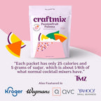Craftmix Passionfruit Paloma, Makes 24 Drinks, Tequila Cocktail Mixers, Instant Skinny Cocktail and Mocktail Mix - With Real Fruit - Vegan Low Carb, Low Sugar, Non-GMO, Gluten Free, Easy to Mix