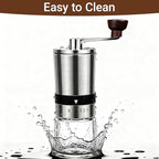 Ceramic Burr Manual Coffee Grinder with 6 Adjustable Coarseness Settings for Espresso Beans French Press Pour Over Drip Stainless Steel Hand Crank Coffee Mill for Home Use or Travel Camping