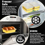 40 Pack 2LB 7.2"×5"×2.2" Gold Heavy Duty Aluminum Foil Pans with Lids 32oz Capacity Foil Food Containers with Lids, Tin Foil Pans with Lids for Baking, Meal Prep, Freezer and Takeout