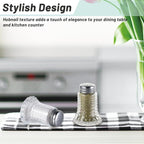 Salt and Pepper Shaker Glass Set, Retro Style Spice Shakers for Dining Room Table, Kitchen, Restaurant, Set of 2 (Hobnail)