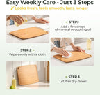 Dishwasher Safe Carbonized Bamboo Wood Cutting Boards for Kitchen with Juice Groove, Wooden Charcuterie & Chopping for Fruit, Vegetables & Cheese, Durable, Lightweight, Water-Resistant