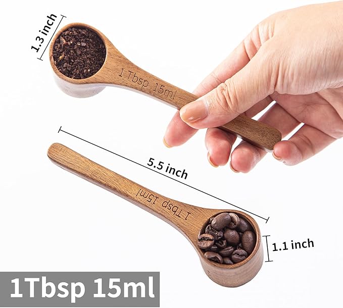 4PCS Wooden Measuring Scoops Acacia Wood Scoop For Jars Coffee Scoops For Coffee Measuring Spoons Wooden Scoops For Containers Daily Powder Salt Bath Soap Scooper