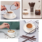 Coffee Stirrer Straws with Triple Hole Design, 100 Pack 7 Inch Brown Plastic Sip Stir Sticks, Disposable Cocktail Stirrers for Hot Drinks and Coffee Bar Accessories