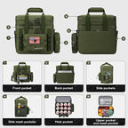 Maelstrom Tactical Lunch Box, 23 L Insulated Lunch Bag for Men, Expandable Double Deck Lunch Cooler Bag,Large Leakproof Soft Lunch Tote with Detachable MOLLE Bags, for Adult Women Work,Picnic