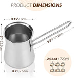Quality Turkish Coffee Pot - Turkish Coffee Maker, Chai Pot, Arabic Coffee Pot, Briki Greek Coffee Pot, Greek Briki, Turkish Coffee Cezve, Turkish Coffee Pot Ibrik (24oz)