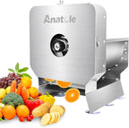 Anatole Electric Vegetable Slicer Commercial Fruit Cutter Stainless Steel 0-0.4'' Thickness Adjustable with Manual Mode for Tomato Onion Potato Cabbage Lime Orange