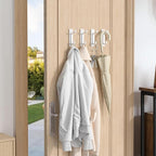 Self Adhesive Wall Hooks for Hanging: Extra Strong 13 LB, Hook for Coat, Towel in Bathrooms, Shower, Kitchen, Wall, Door Hook, White 6 Pack