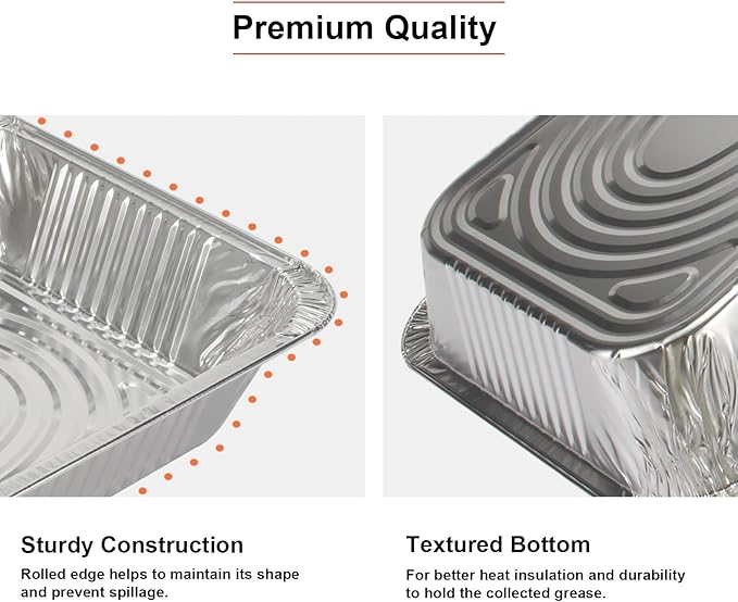 GrillChef Aluminum Foil Pans, Disposable 9x13 Baking Pans, 30 Pack Tin Foil Holders Half Size for Cake, Steam Table, Cooking, Heating, Storing, Aluminum Trays Heavy Duty