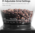 HIBREW G3 Coffee Grinder, 31 Levels of Accuracy Settings, Electric Burr Grinder for Espresso/Mocha/Drip Coffee/Pour Over