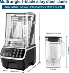 Commercial Blender 2200W 2.1QT 68OZ Quiet Blender Brushless Motors Commercial Smoothies, Frozen Drinks,Self-Cleaning，Electric Countertop Blenders Heavy-Duty,Silver Grey