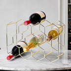 Countertop Wine Rack-14 Bottles Gold Wine Rack-No Assembly Required-3 Tier Tabletop Wine Bottle Holder for Cabinet