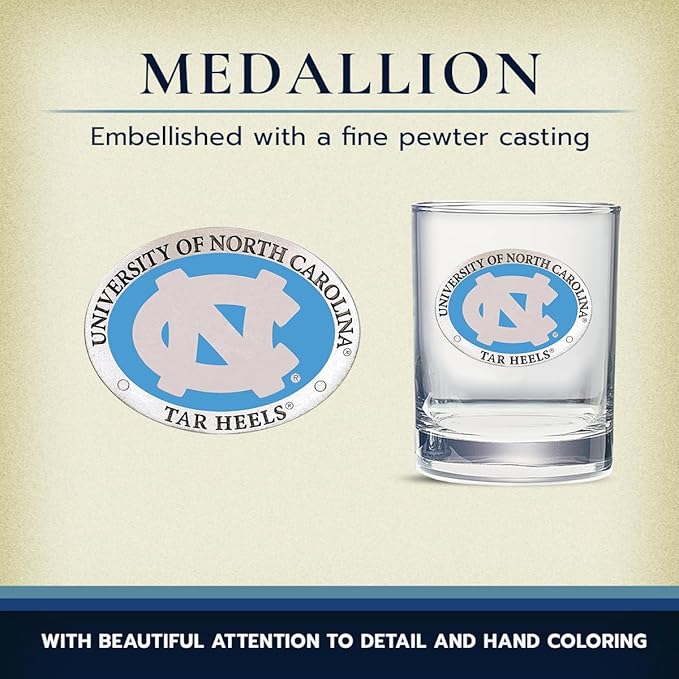 Heritage Pewter North Carolina Double Old Fashion | Double Rocks Glass 14 OZ for Liquor | Expertly Crafted Pewter Glass