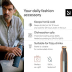 LARS NYSØM Stainless Steel Insulated Water Bottle 12 oz 17 oz 25 oz 34 oz 51 oz | Insulated Thermo Flask for Hot and Cold Beverages | Leakproof Drinking Bottle (Creamy Peach, 25.4 oz)