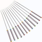 XATDOMESD 12 PCS Stainless Steel Fondue Forks, Heat Resistant Multicolor Coding Handle, 6 Colors x 2 Set, 9.5 Inch
