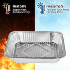 COMFICOVE Full Size Aluminum Foil Pans (20 Pack) — Heavy Duty Deep Steam Table Trays for Buffet, Catering, Baking, Roasting, Cooking BBQ Grilling, Baking Pan Trays