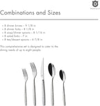 Engraved Silverware Set for 8 | 18/10 Stainless Steel Flatware with Mirror Finish and Engraved Handles | Heavy-Duty, Dishwasher Safe, Built to Last (40-Piece, Mezzano Engraved)