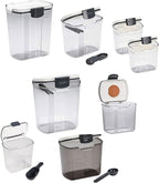 Progressive ProKeeper Baker's Airtight Kitchen Storage Canister Container Set for Flour, Sugar & More, Keeps Ingredients Fresh, with Accessories (Multicolor, 8- Piece)