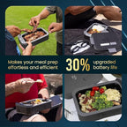 Hot Bento PLUS Self Heated Lunch Box and Food Warmer Removeable Battery Powered, Portable, Cordless, Hot Meals for Office, Travel, Jobsite, Picnics, Outdoor Recreation, Kitchen Meal Prep (Ebony)