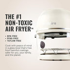 Non Toxic Air Fryer™ - Glass AirFryer 5 Quart w/ 360 Visibility, Self-Cleaning, 400F Vortex Air Fryer for Even Cooking, BPA-Free Teflon Free, 6-in-1 Functions, Rotisserie, Roast, Bake, White
