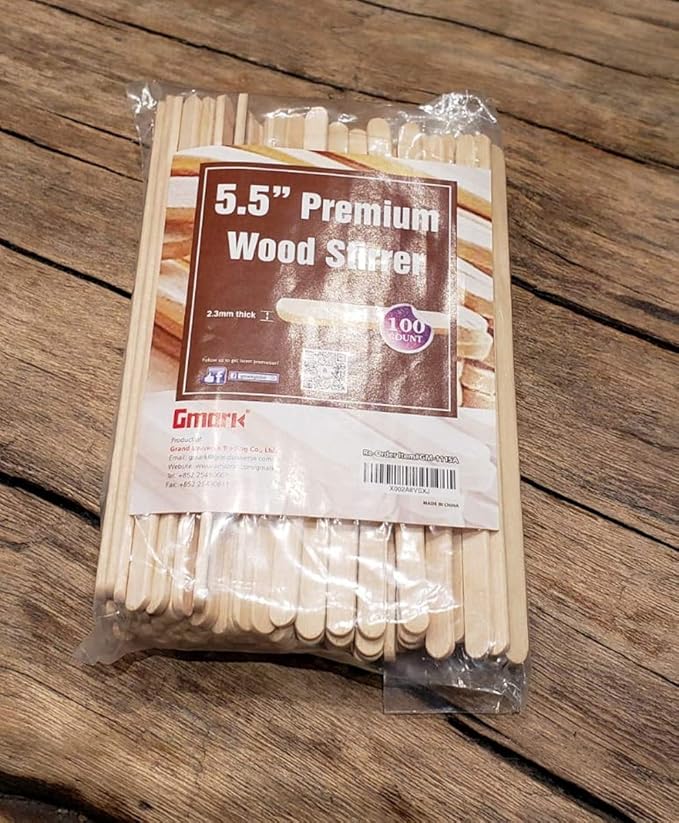 Gmark 5.5" Premium Wood Stirrer 2.3mm thick 100 pc - Wood Coffee Stir Sticks for Tea Beverage, Corn Dog Stick Craft Stick 100/Bag GM1115A (Pack of 2)