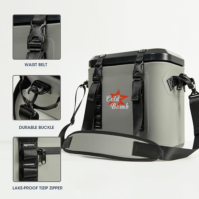 Magnetic Backpack Cooler Bag, Cold Retention Soft Coolers 30 Can Insulated Soft Sided Cooler with Waterproof Bag