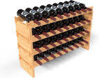 36 Bottle Bamboo Stackable Freestanding Wine Rack, No Tools Assembly, Durable, Wine and Liquor Bottle Storage for Small Spaces