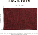 Christmas Placemats Set of 8, Bilayer Thickened Linen Place Mats Heat Resistant Machine Washable Wrinkle Free Carefully Selected Polyester Mats for Kitchen/Dining/Coffee Table (Deep Red)
