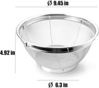 Fine Mesh Strainer for Kitchen, 4 Quart Stainless Steel Colander Bowl for Pasta, Rice, Fruit, Metal Net Baskets with Resting Base - Strain, Drain, Rinse