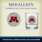 Heritage Pewter Minnesota Double Old Fashion | Double Rocks Glass 14 OZ for Liquor | Expertly Crafted Pewter Glass