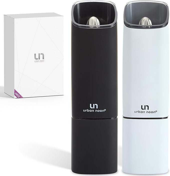 Automatic Salt and Pepper Grinder Set - Rechargeable Electric Salt and Pepper Shakers with Adjustable Coarseness, LED Light, One-Handed Use, Gravity Salt Grinder and Electric Pepper Mill