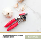 Trudeau Garlic Press - Effortless Garlic Crusher with Built-In Cleaning Aid, Large Garlic Chamber, Comfortable Ergonomic Handle, BPA-Free & Dishwasher-Safe - Quick and Easy Meal Preparation