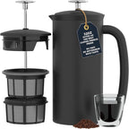 ESPRO P7 French Press Coffee Maker - Double-Walled Stainless Steel Insulated with Micro-Filter, 32 Ounces, Matte Black